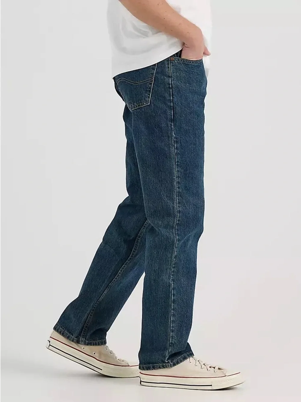 Lee Relaxed Fit Jeans 38x34 Mens Straight Leg Blue Denim Classic
